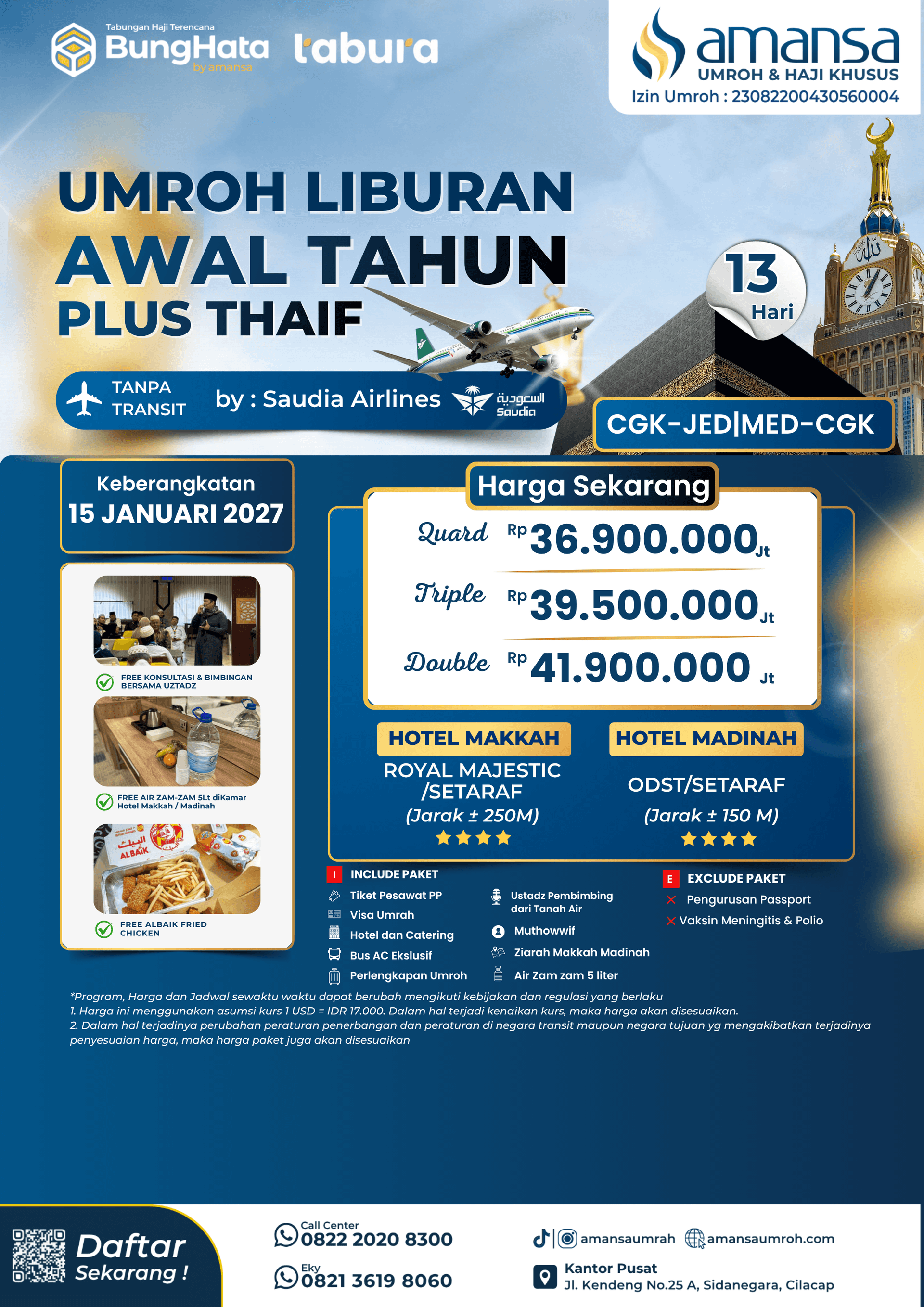 15 JANUARI 2027 13 HARI