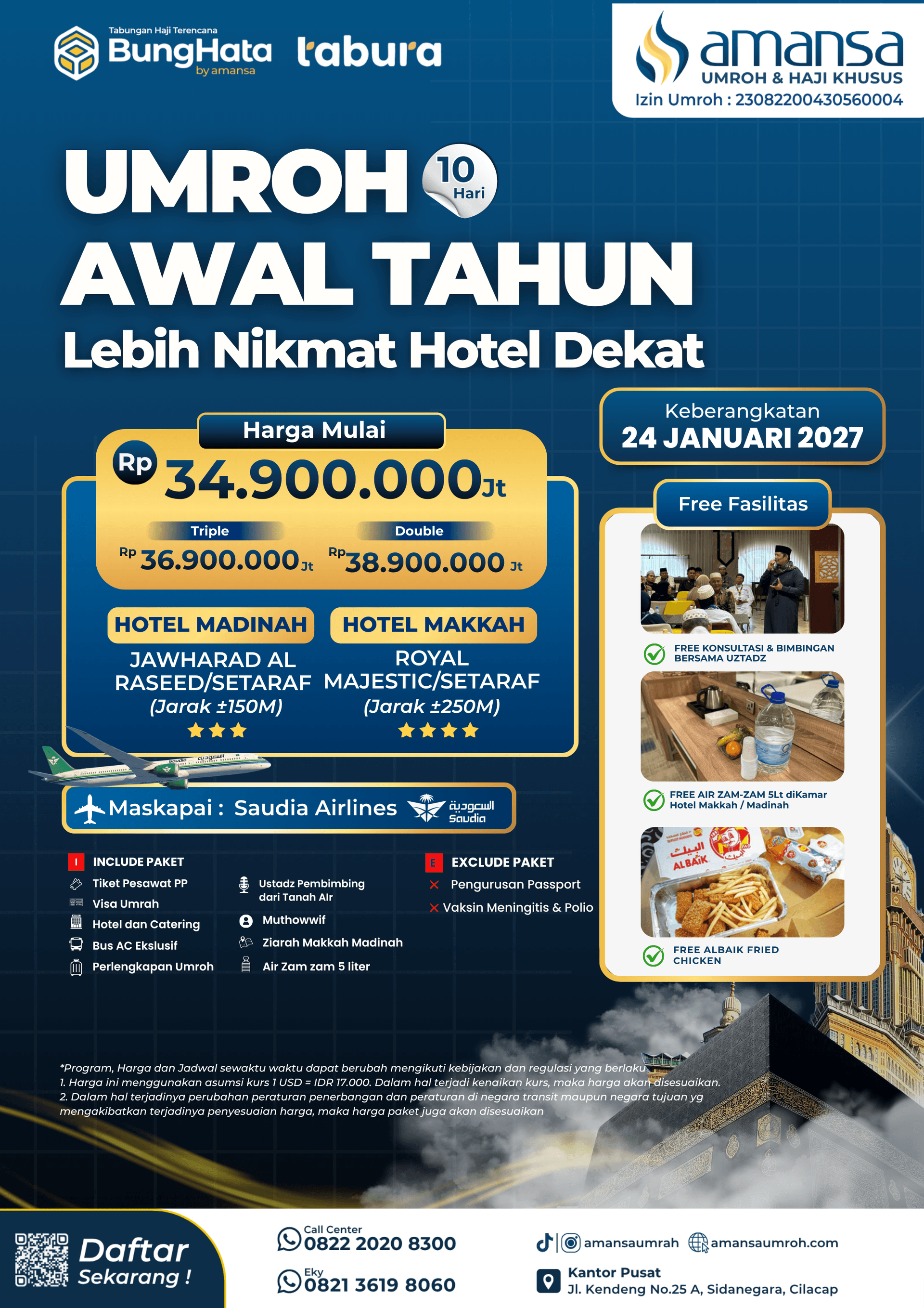 24 JANUARI 2027 Umroh 10 Hari