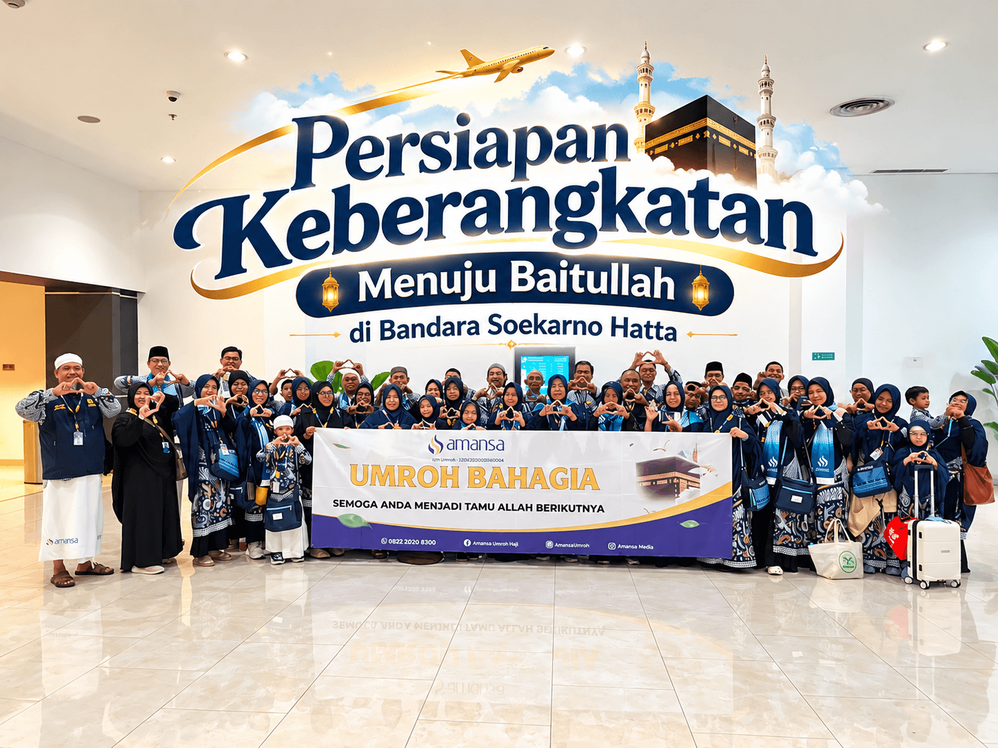 Jamaah Umroh Amansa Grup 06 Oktober 2026 Bersiap Berangkat dari Bandara Soekarno-Hatta Menuju Baitullah