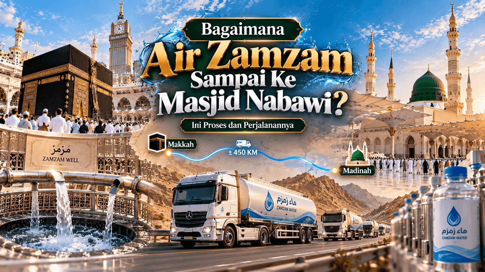 Bagaimana Air Zamzam dari Makkah Sampai ke Masjid Nabawi di Madinah?